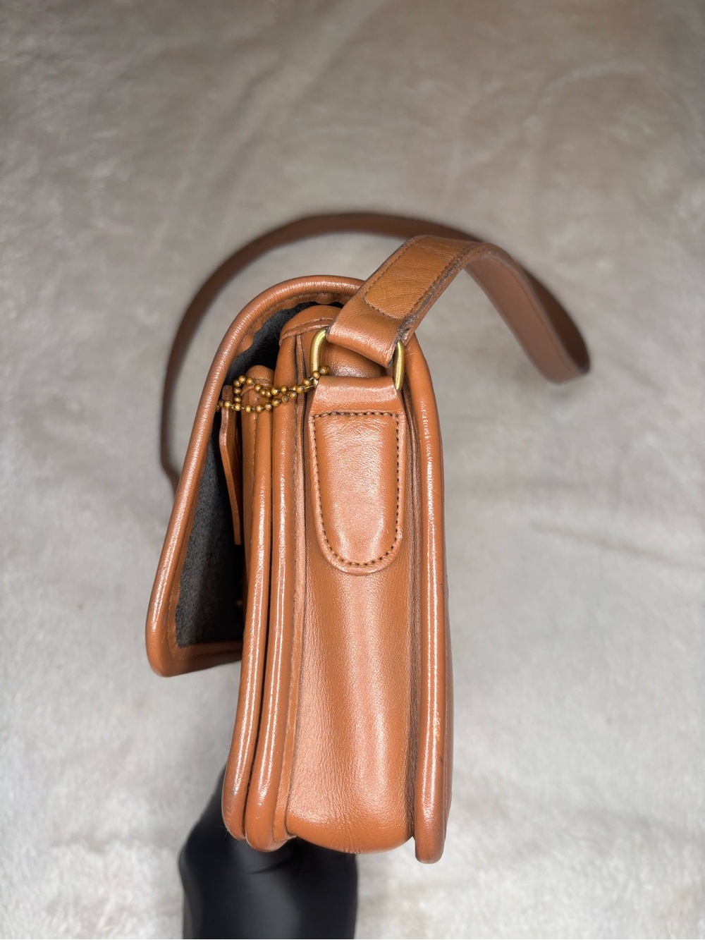 Vintage Coach Brown Leather Turnlock Crossbody Bag Made In United States - Picture 10 of 16